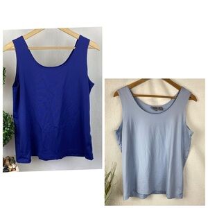 Chico’s Set of 2 Blue Sleeveless Microfiber Tank Tops 2  L 12